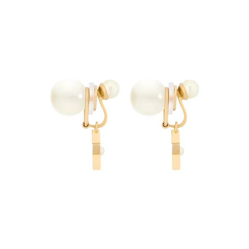 DIOR Metal Clip On Earrings Women's Gold-1