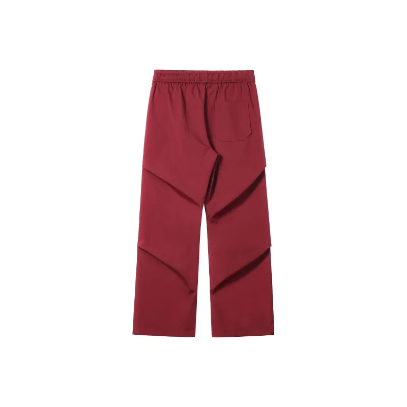 HOKLV Workwear Style Vintage Casual Pants, Wide Leg Straight Fit With A Draping Effect Unisex-30