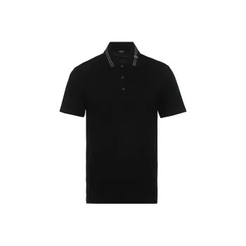 VERSACE Medusa Embroidered Short Sleeved Polo Shirt
