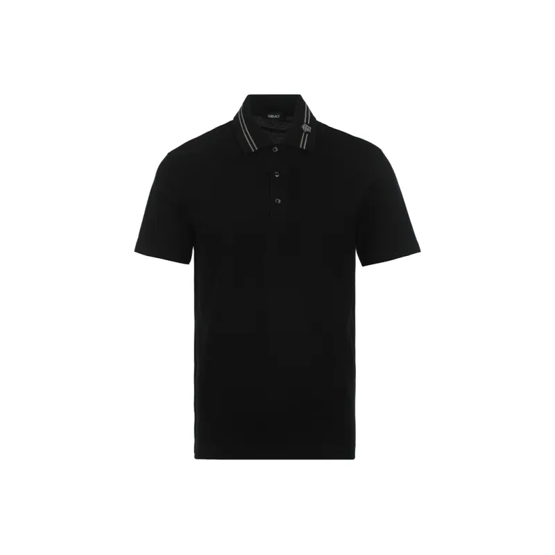 VERSACE Medusa Embroidered Short Sleeved Polo Shirt-0