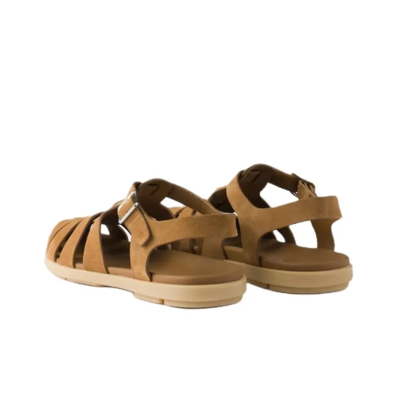 PRADA Roman Sandals Men's Brown-3