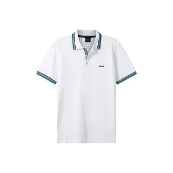 HUGO BOSS Short Sleeve Polo Shirts Men's Bright White