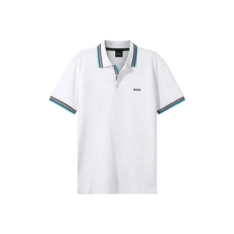 HUGO BOSS Short Sleeve Polo Shirts Men's Bright White-0