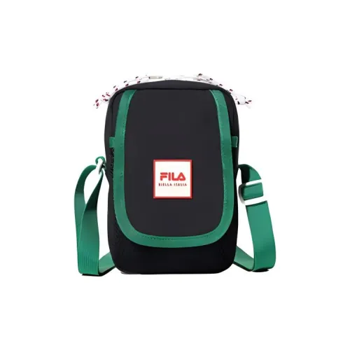 FILA Nylon Shoulder Bag Crossbody Bag Mini Men's Black & Green