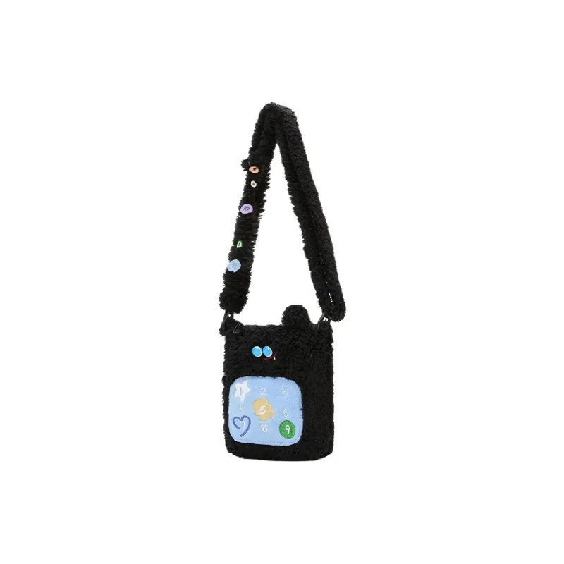 VANWALK Polyester Small Square Bag, Crossbody Bag Mini Women's White/Black-1
