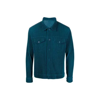 Homme Plissé Issey Miyake Shirts Men Blue