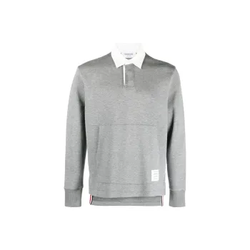 THOM BROWNE Logo patch Rugby Polo Top