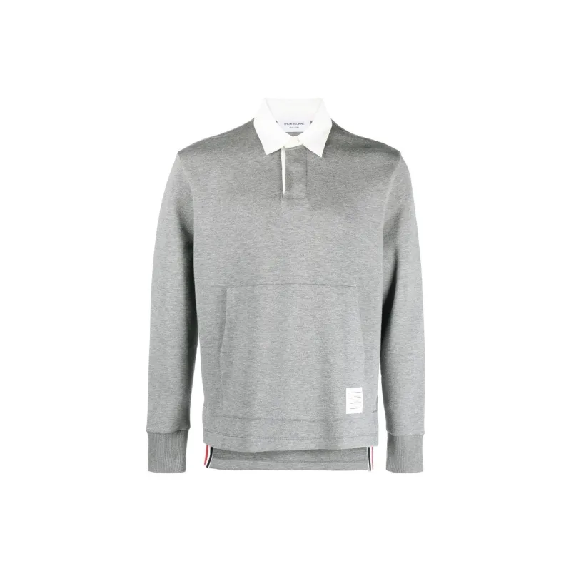 THOM BROWNE Logo patch Rugby Polo Top-0