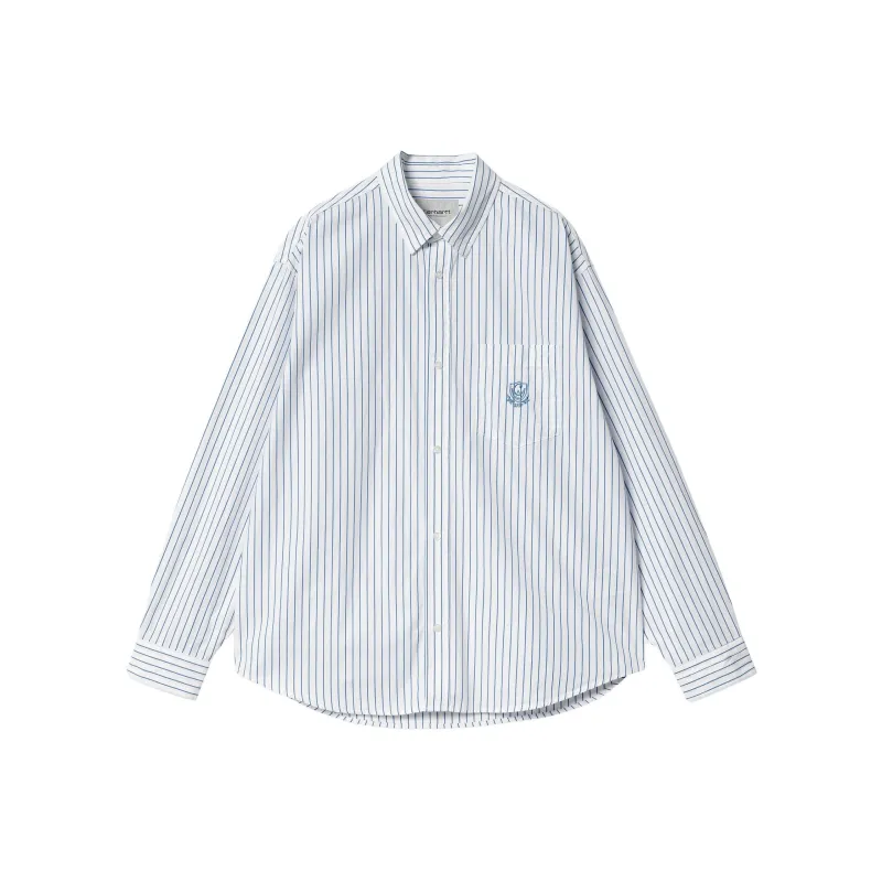 Carhartt WIP Preppy Style Collection L/S Linus Shirt Men's Blue-0