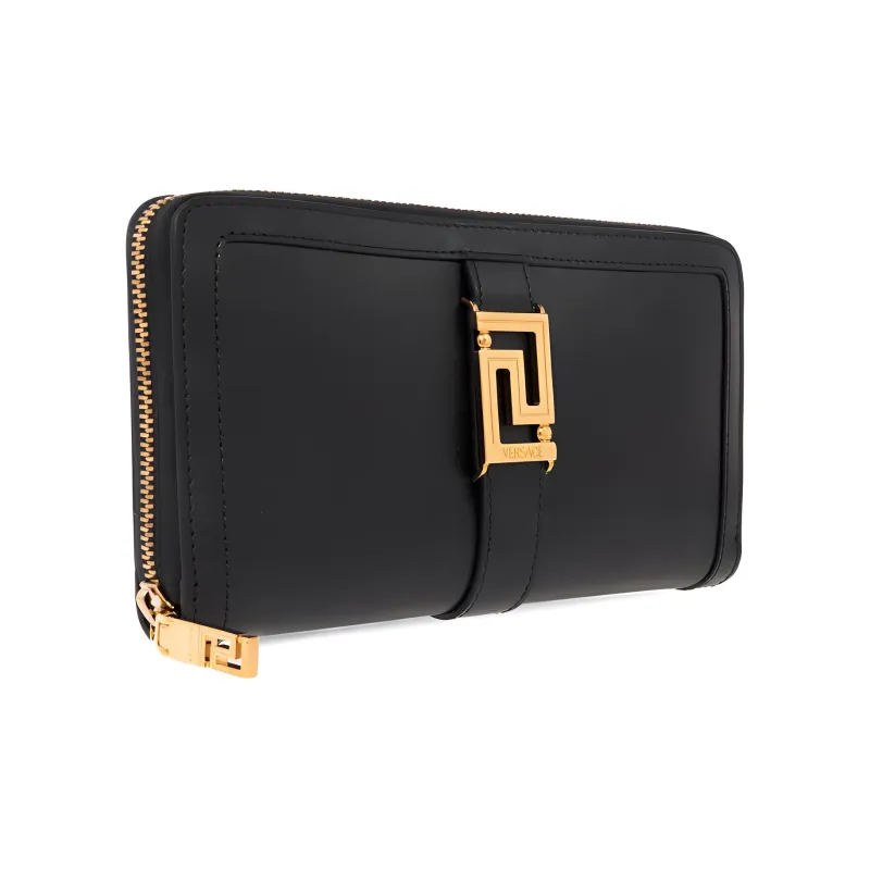 VERSACE Calfskin Wallet Women's Black-1