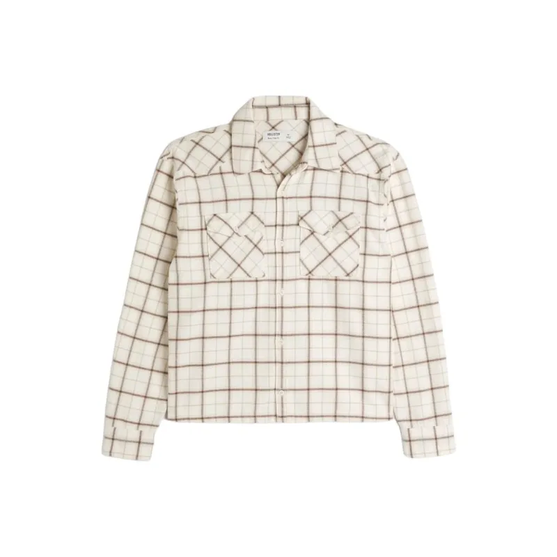 Hollister Shirt Men's Cream Check-0