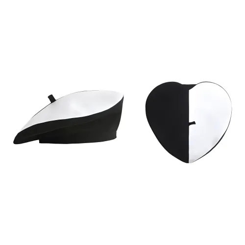 VALLEYOUTH Vintage Irregular Shape Berets Unisex Black White