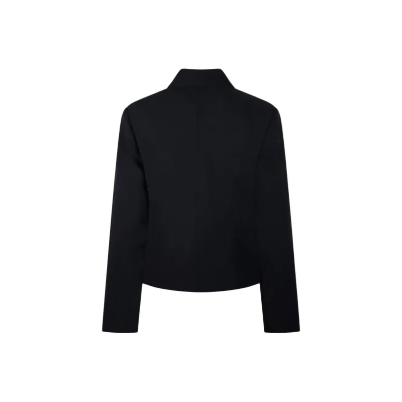 GANNI Single Breasted Cropped Blazer-2