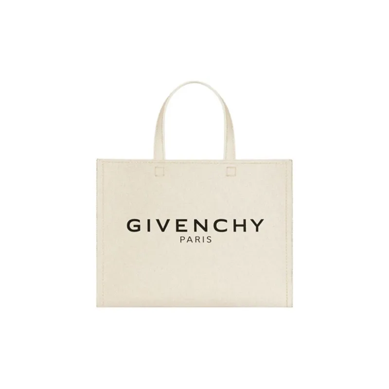 GIVENCHY Cotton Tote Bag Shopping Bag Handbag Small Size Women's Natural Beige-0