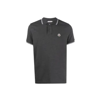 Moncler Polo Shirts Men Gray