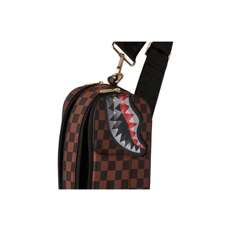 SPRAYGROUND Artificial Leather Crossbody Bag Unisex Brown-4