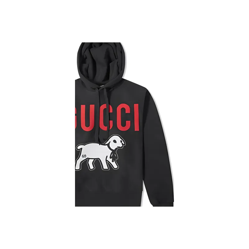 GUCCI Logo Lamb Hoodie-4