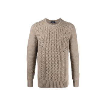 Drumohr Roll-neck Aran-knit Jumper