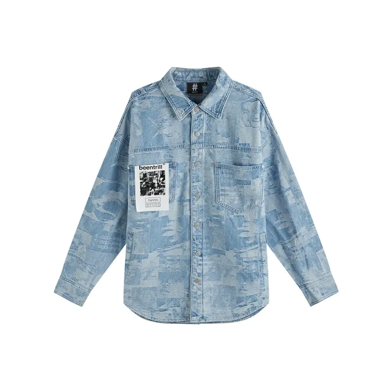 FUN x BEENTRILL Shirt Men's Denim Blue-0