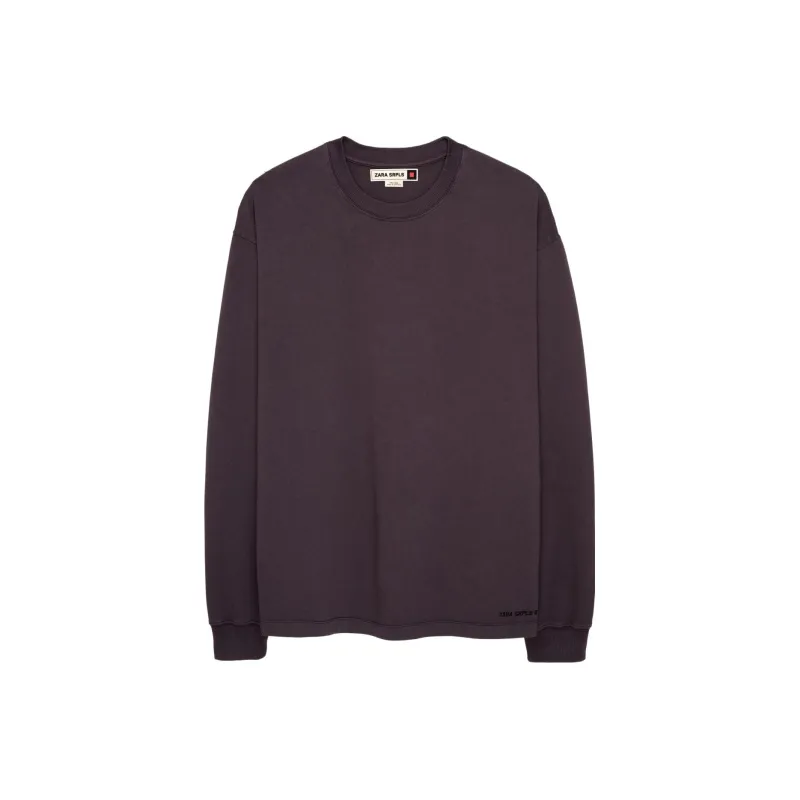 ZARA Sweatshirt Men's Dark Purple Red-0