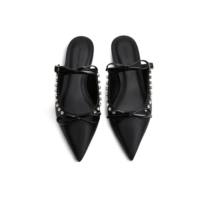 CHARLES&KEITH Composite Sole Closed Toe Slippers 1.5cm Women's Black-2