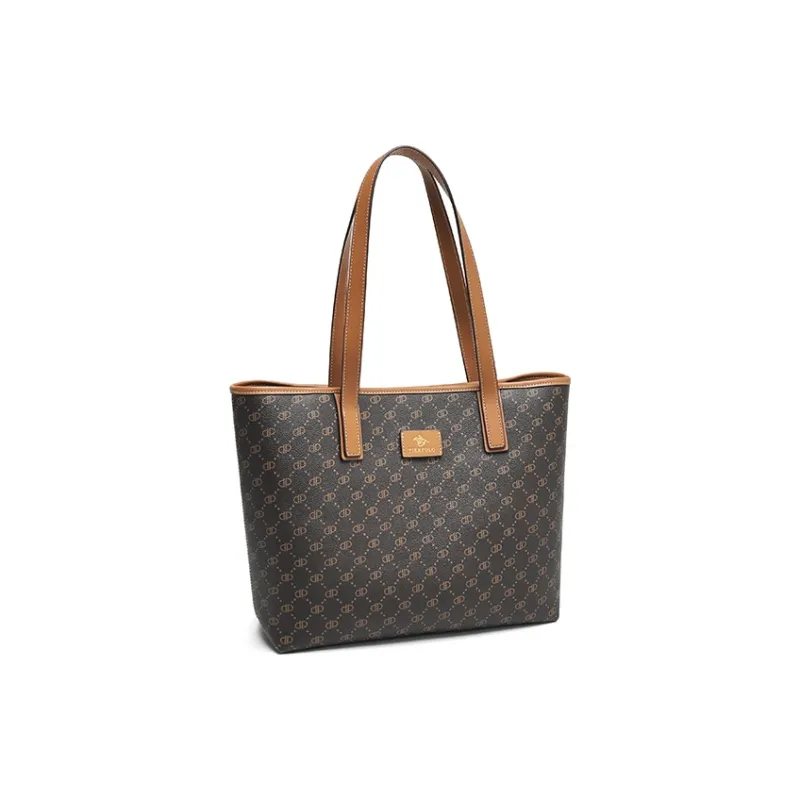 PIERPOLO PVC Large Capacity Tote Bag, Shopping Bag, Shoulder Bag Large Size Women's Coffee-2