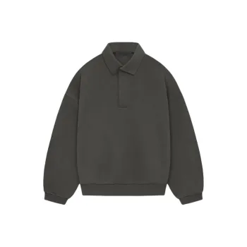 Fear Of God Essentials SS24 Longsleeve Polo Shirt Men's Ink Black