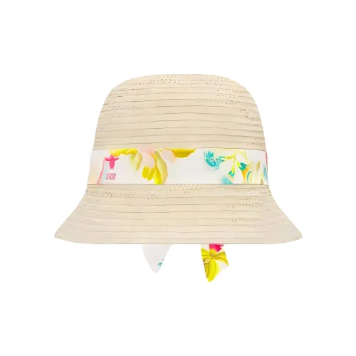 DIOR Straw Bucket Hats Kids' Ivory