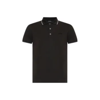 Zzegna Logo Embroidered Short Sleeved Polo Shirt