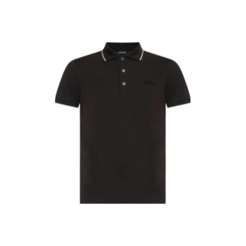 Zzegna Logo Embroidered Short Sleeved Polo Shirt-0