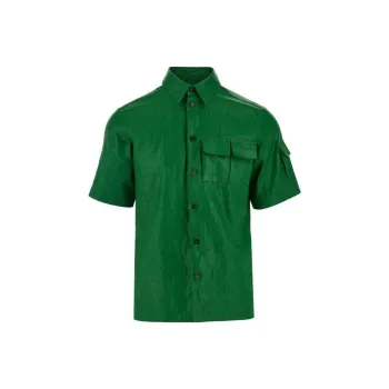 FERRAGAMO Coated Linen Utility Shirt Shirt Men's Green