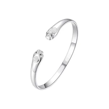 YUOFFICIAL S 999 Fine Silver Bangles Women's