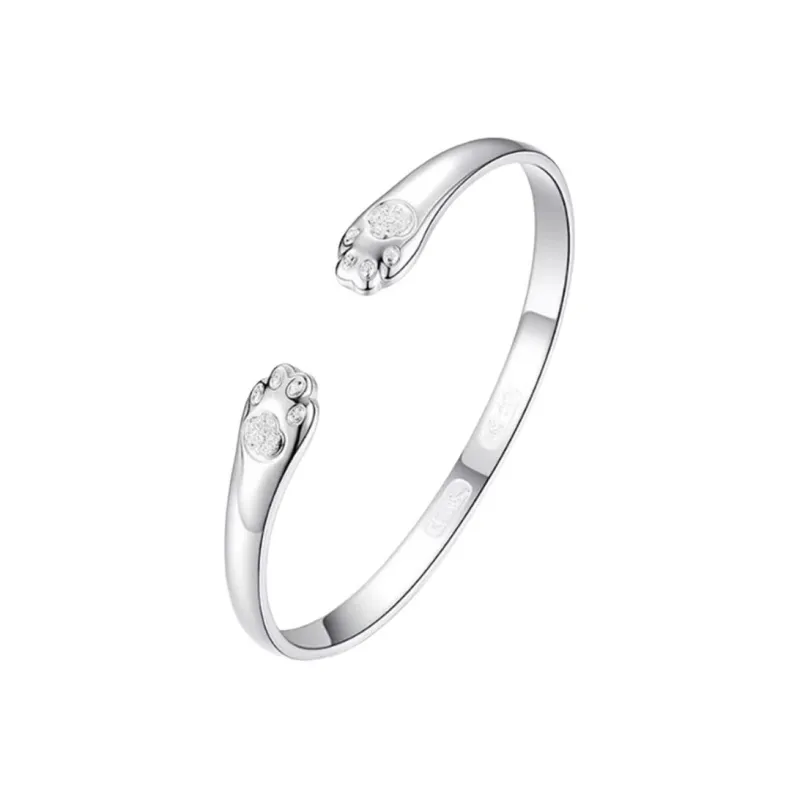 YUOFFICIAL S 999 Fine Silver Bangles Women's-0