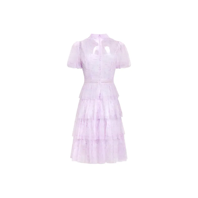 AUI Short Sleeved Dress Women's Purple-1