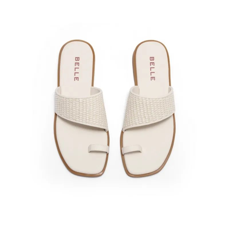 BELLE Slide Slippers Women's Apricot, Ecru-7