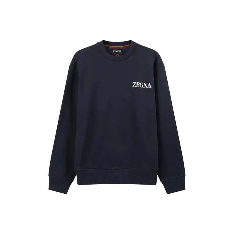 Ermenegildo Zegna Logo Prrinted Crewneck Sweatshirt-0