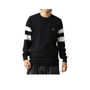 FRED PERRY Ringer embroidered Cotton Sweatshirt