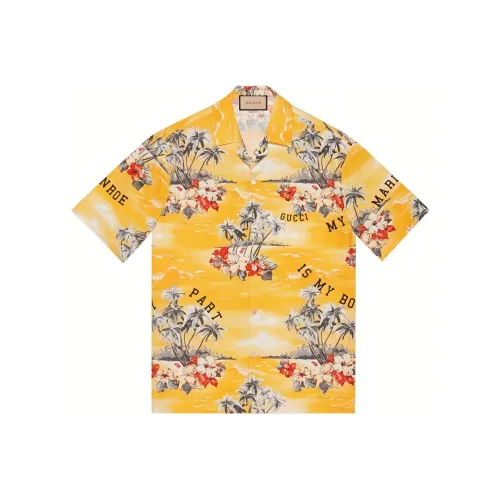 GUCCI Printed Cotton Poplin Bowling Shirt