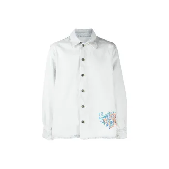 OFF WHITE Graffiti Long Sleeved Denim Shirt