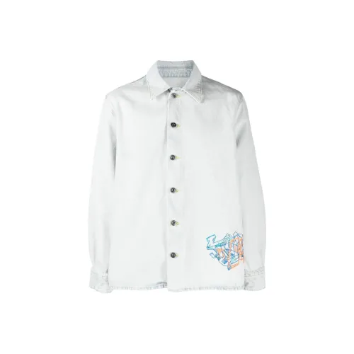 OFF WHITE Graffiti Long Sleeved Denim Shirt