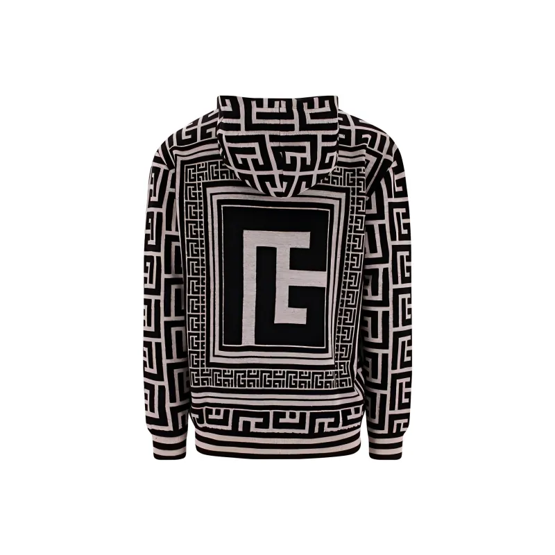 BALMAIN Monogram Hooded Sweatshirt-1
