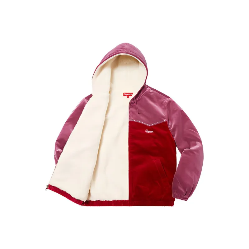 Supreme Studded Velvet Hooded Work Jacket-5