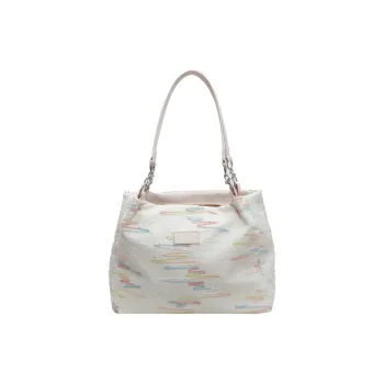 Single Warehouse Fabric Shoulder Bag Tote Women's Ecru/Pink/Black