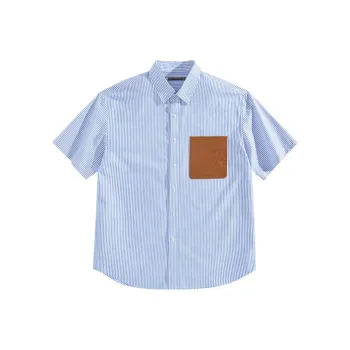 PEACEBIRD MEN Shirts Men Blue Stripes Wide And Spacious