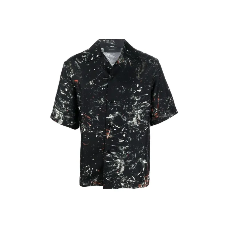 AMIRI Paint Splatter Bowling Shirt-0