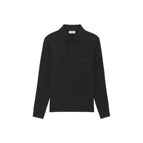 SAINT LAURENT Button Detailed Long Sleeved Polo Shirt