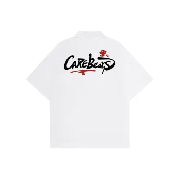 CAREBEARS Polo Shirt Unisex Black Print Red