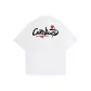 White with Black Print Red