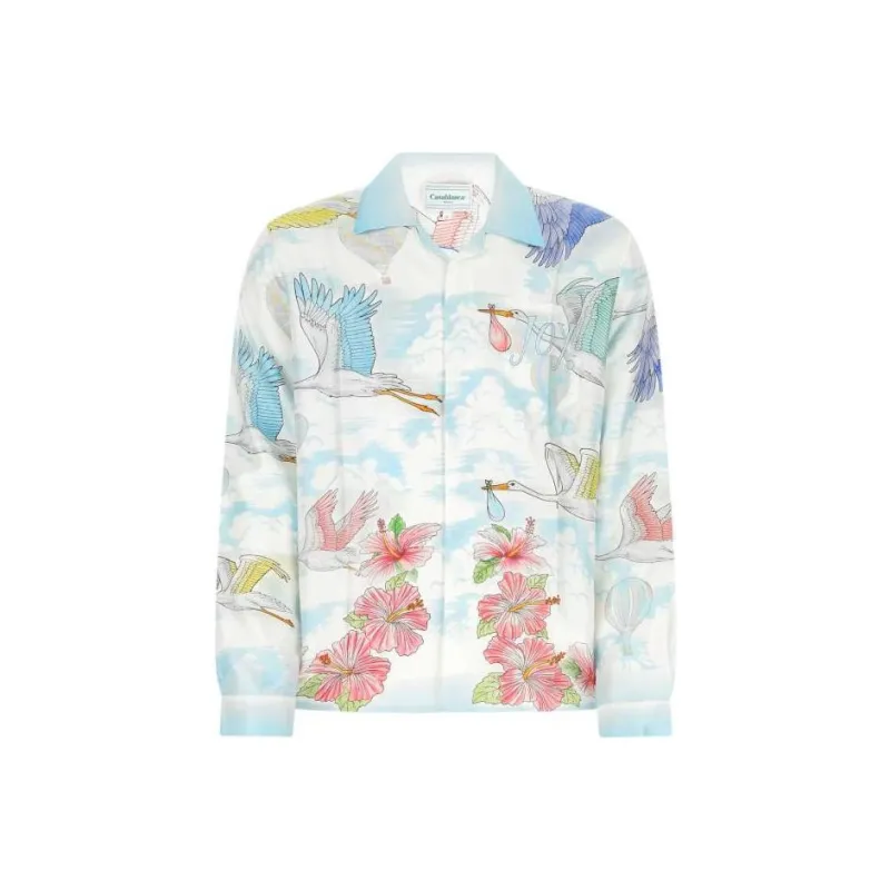 CASABLANCA Long Sleeve Cuban Collar Shirt-0