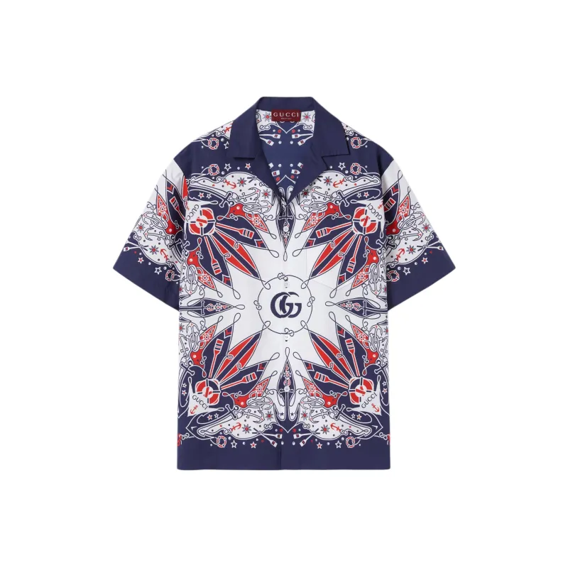 GUCCI Double G Bandana Print Shirt-0
